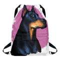 Dobermann Portrait Print Drawstring Backpack