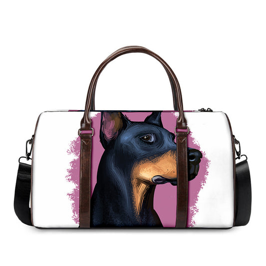 Dobermann Portrait Print Duffle Bag