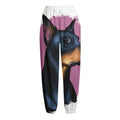 Dobermann Portrait Print Fleece Lined Knit Pants