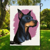 Dobermann Portrait Print Garden Flag