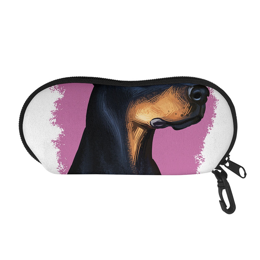 Dobermann Portrait Print Glasses Case