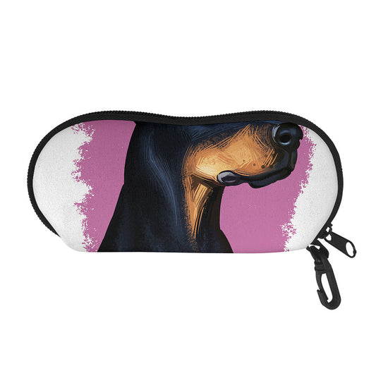 Dobermann Portrait Print Glasses Case