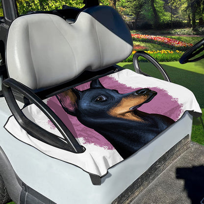 Dobermann Portrait Print Golf Cart Seat Cover