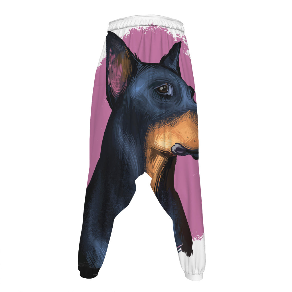 Dobermann Portrait Print Hammer Pants