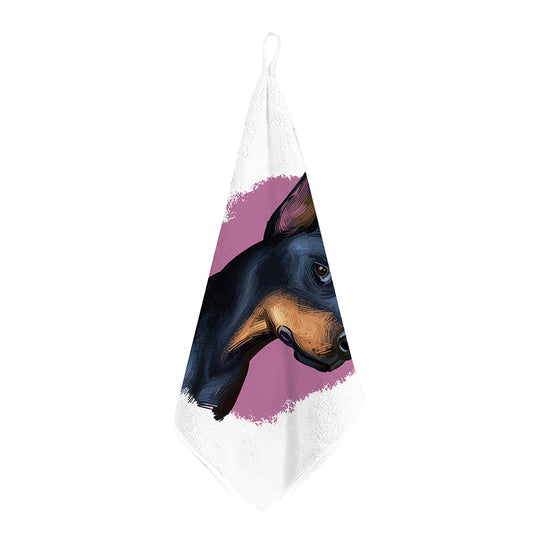 Dobermann Portrait Print Hand Towel