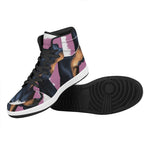 Dobermann Portrait Print High Top Leather Sneakers