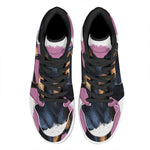 Dobermann Portrait Print High Top Leather Sneakers