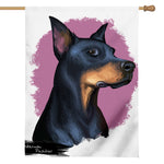 Dobermann Portrait Print House Flag