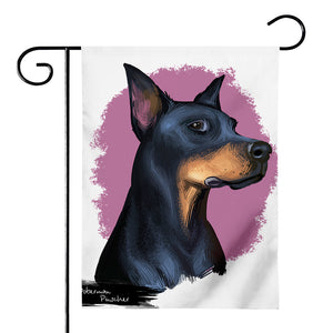 Dobermann Portrait Print House Flag