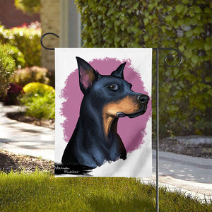 Dobermann Portrait Print House Flag