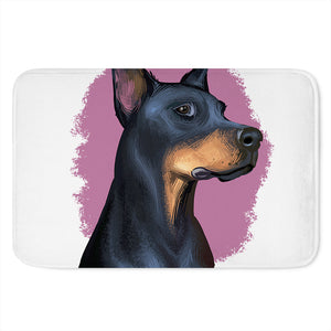 Dobermann Portrait Print Indoor Door Mat