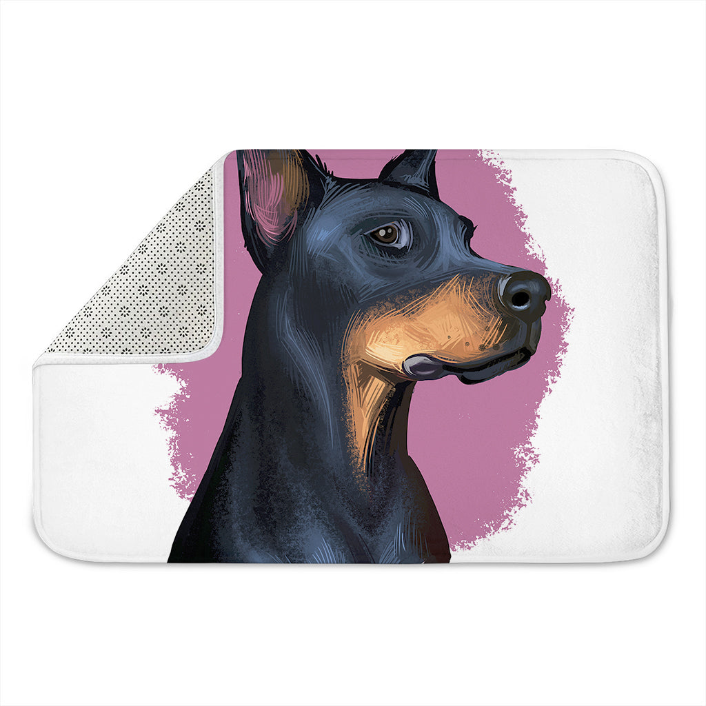 Dobermann Portrait Print Indoor Door Mat