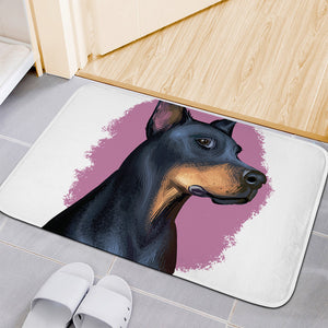 Dobermann Portrait Print Indoor Door Mat