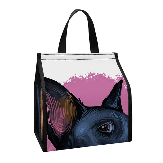 Dobermann Portrait Print Insulated Lunch Tote