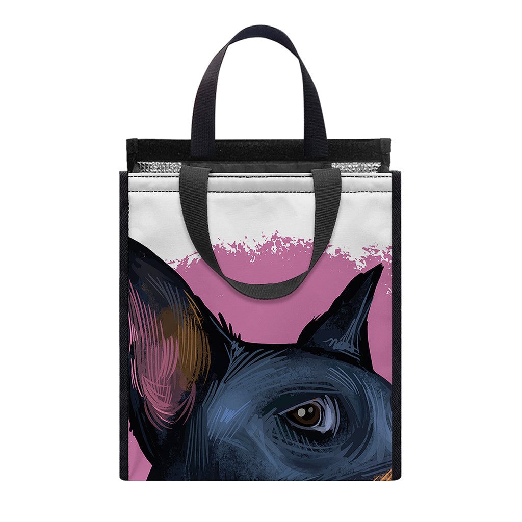 Dobermann Portrait Print Insulated Lunch Tote