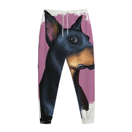 Dobermann Portrait Print Jogger Pants