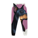 Dobermann Portrait Print Jogger Pants