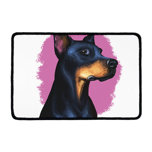 Dobermann Portrait Print Kitchen Mat