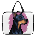 Dobermann Portrait Print Laptop Sleeve With Handle