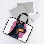Dobermann Portrait Print Laptop Sleeve With Handle