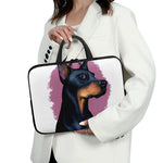 Dobermann Portrait Print Laptop Sleeve With Handle