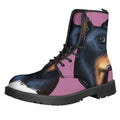 Dobermann Portrait Print Lace-Up Boots
