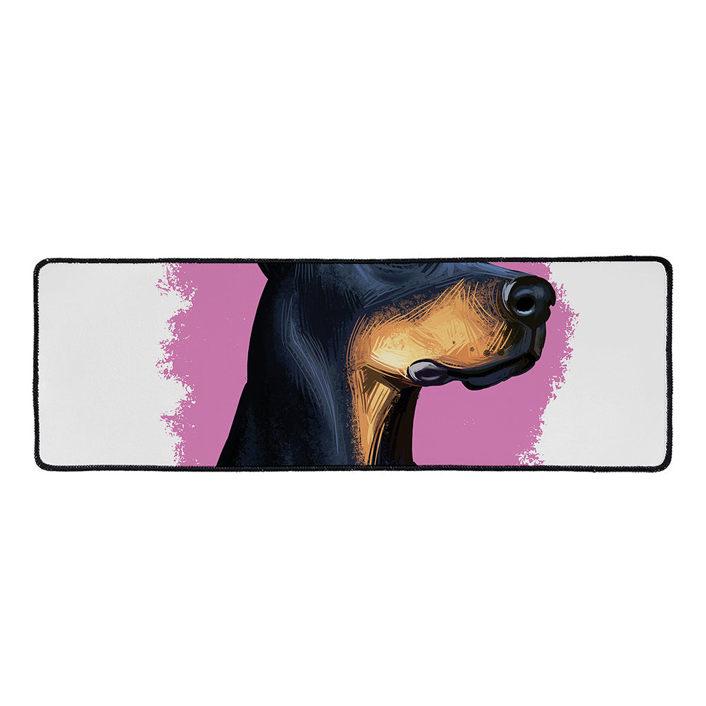 Dobermann Portrait Print Long Kitchen Mat