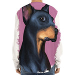 Dobermann Portrait Print Long Sleeve Baseball Jersey