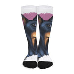 Dobermann Portrait Print Long Socks