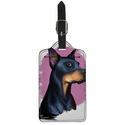 Dobermann Portrait Print Luggage Tag