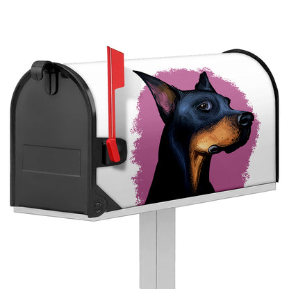 Dobermann Portrait Print Mailbox Cover