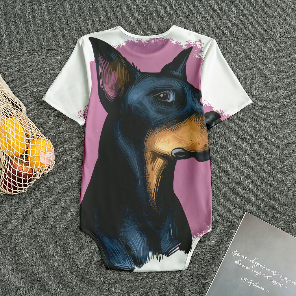 Dobermann Portrait Print Men's Bodysuit