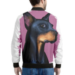 Dobermann Portrait Print Men's Bomber Jacket