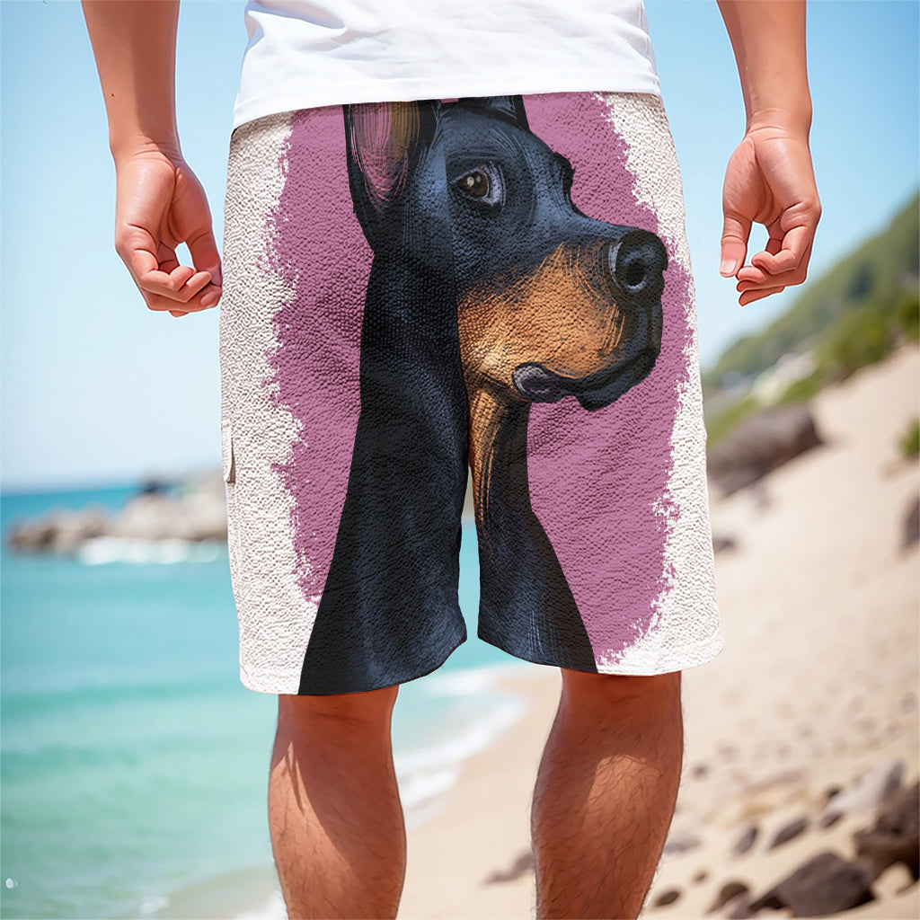 Dobermann Portrait Print Men's Cargo Shorts