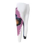 Dobermann Portrait Print Men's Compression Pants