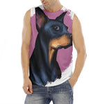 Dobermann Portrait Print Men's Fitness Tank Top