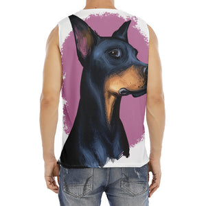 Dobermann Portrait Print Men's Fitness Tank Top