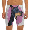 Dobermann Portrait Print Men's Long Boxer Briefs