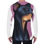 Dobermann Portrait Print Men's Long Sleeve T-Shirt