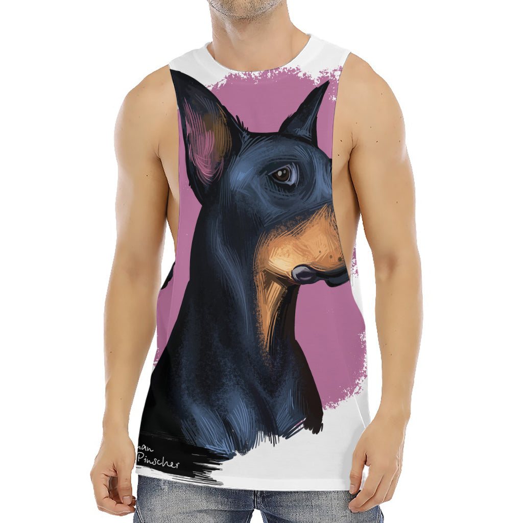 Dobermann Portrait Print Men's Muscle Tank Top