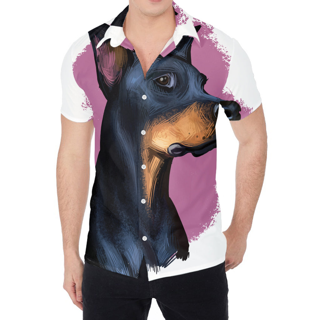 Dobermann Portrait Print Men's Shirt