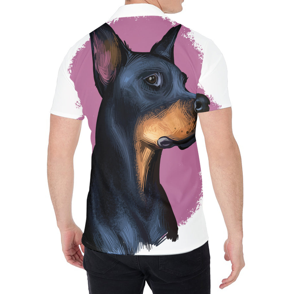 Dobermann Portrait Print Men's Shirt