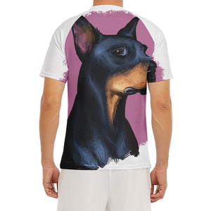 Dobermann Portrait Print Men's Short Sleeve Rash Guard