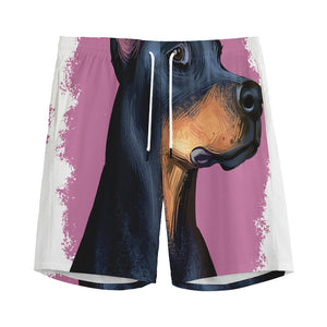 Dobermann Portrait Print Men's Sports Shorts