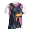 Dobermann Portrait Print Men's Athletic T-Shirt