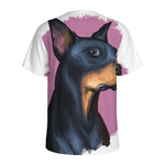 Dobermann Portrait Print Men's Sports T-Shirt