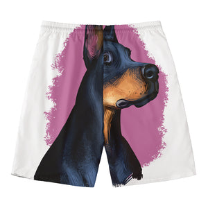 Dobermann Portrait Print Men's Swim Trunks