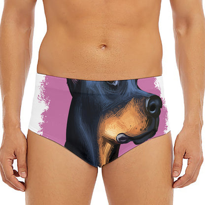 Dobermann Portrait Print Men's Triangle Swim Briefs