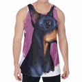 Dobermann Portrait Print Men's Velvet Tank Top