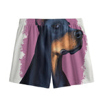 Dobermann Portrait Print Mesh Shorts